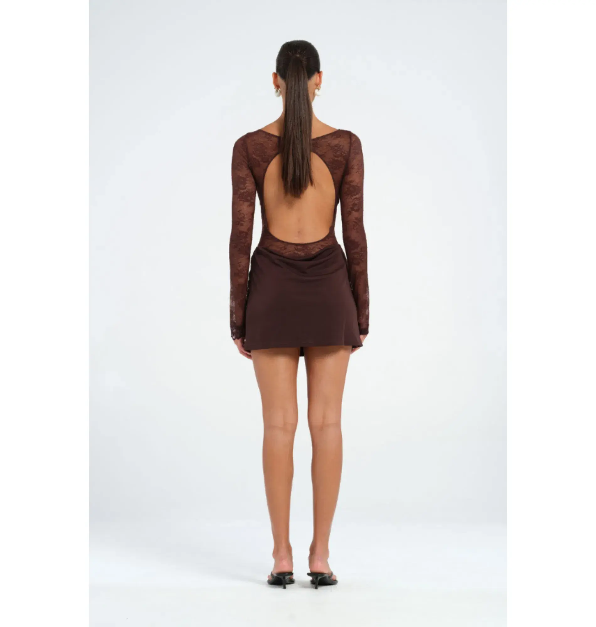 Benni Oskar Mini Dress Brown Size AU 6  - Image 3