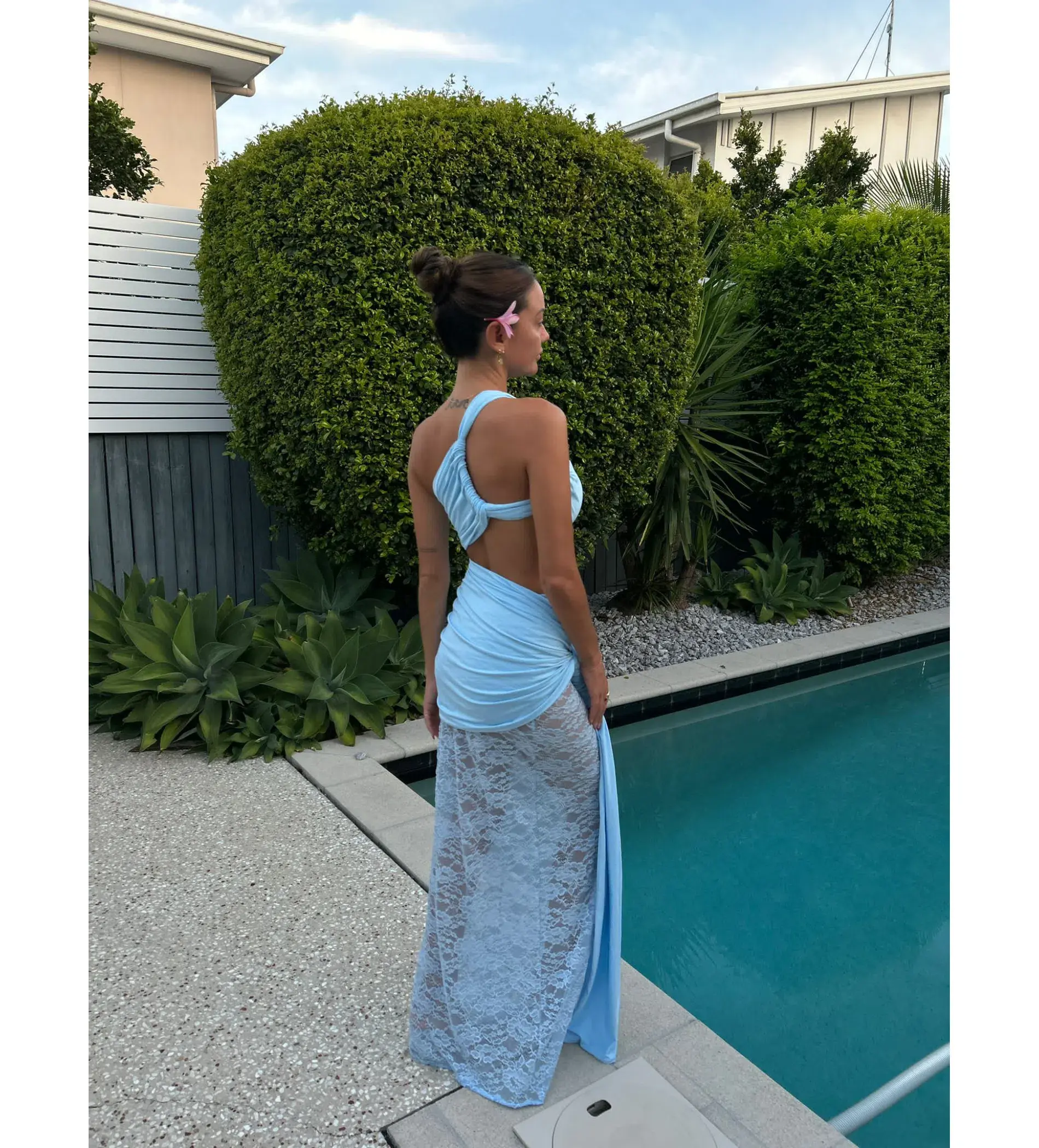 Deconduarte Paradiso Maxi Dress Baby Blue Size XS/AU 6 - Image 4