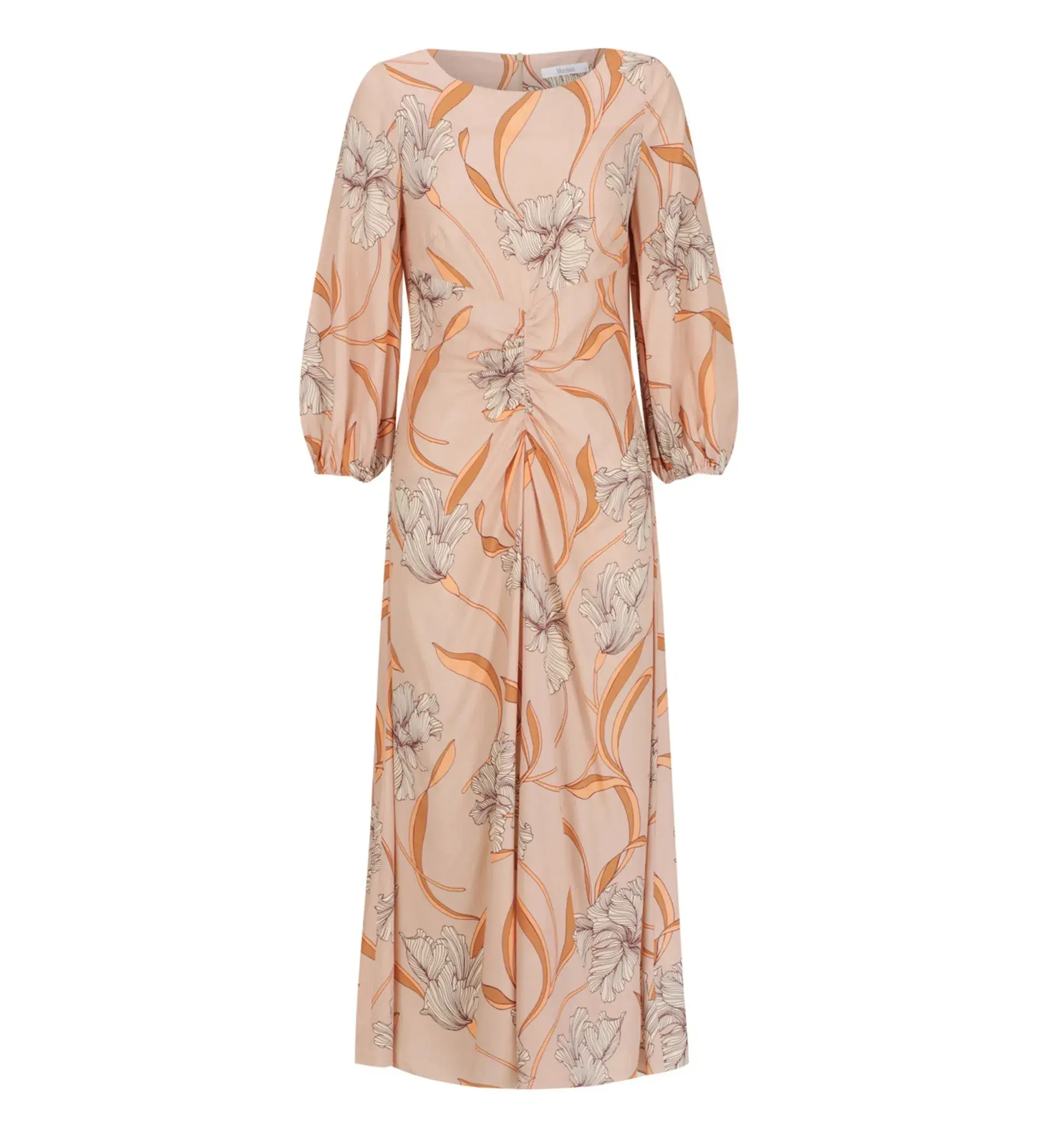 Morrison Martinique Rouched Midi Dress Blush Floral Print Size 4/AU 14 - Image 5