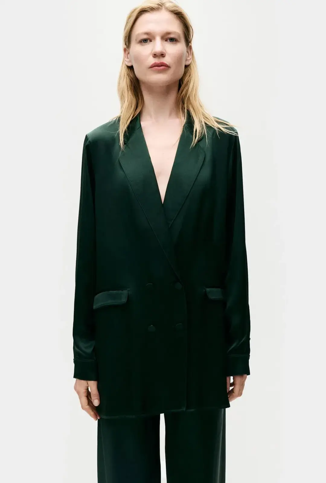 Silk Laundry Relaxed Blazer Scarab Green Size AU 8 for rent on The Volte - main image