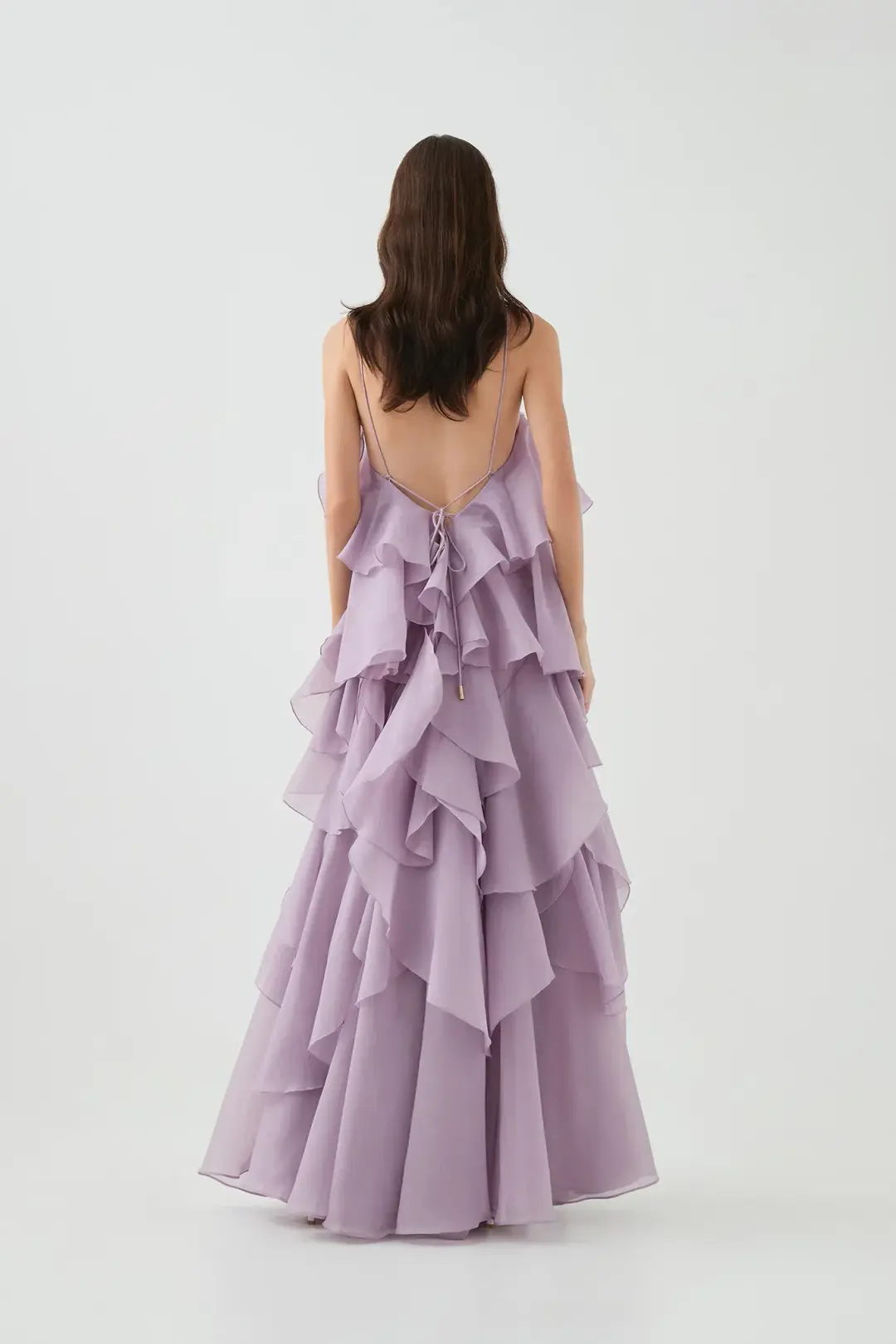 Aje Pandorea Layered Maxi Dress in Lilac Size 6 for rent on The Volte - main image