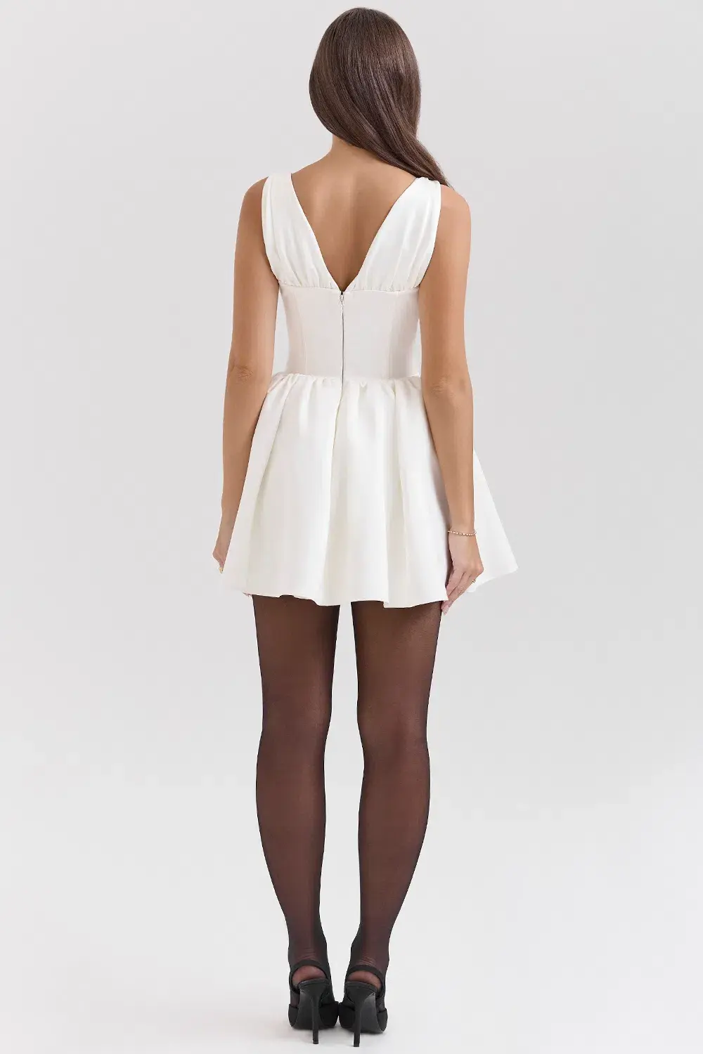 House Of Cb  Emmeliette Satin Mini Dress  Ivory  Size S/au 8  for rent on The Volte - main image