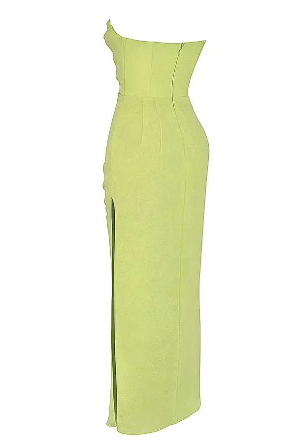 House Of CB Adrienne Lime Strapless Gown Maxi Size AU 6 for rent on The Volte - main image