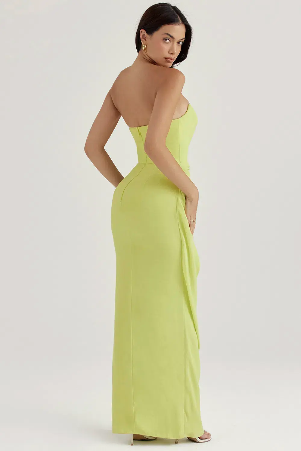 House Of CB Adrienne Lime Strapless Gown Maxi Size AU 6 - Image 3