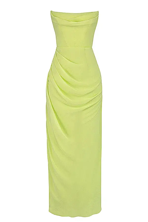 House Of CB Adrienne Lime Strapless Gown Maxi Size AU 6 for rent on The Volte - main image