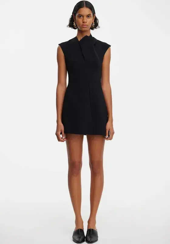 Acler Warfield Mini Dress Black Size AU 14 - Image 1