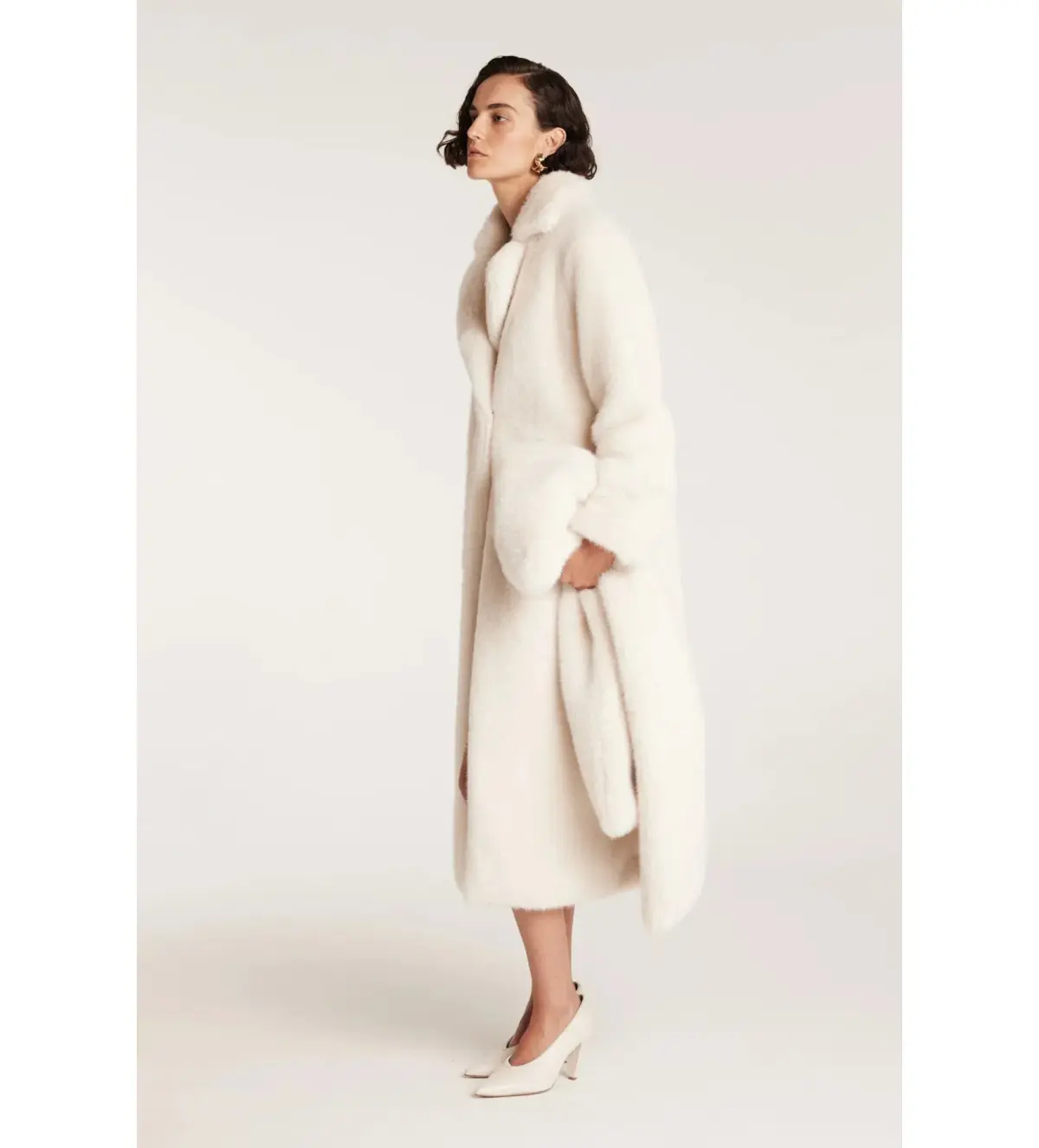 Perri Cutten The Shag Coat Ecru One Size M/AU 10  - Image 2