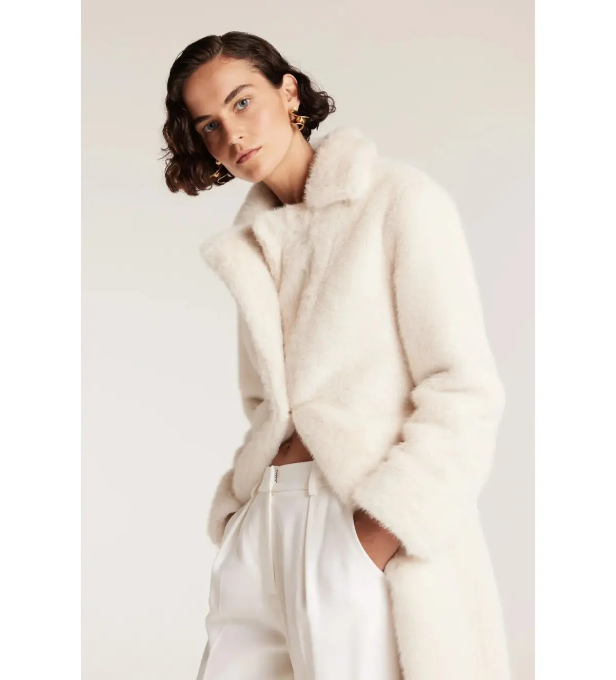 Perri Cutten The Shag Coat Ecru One Size M/AU 10  - Image 4
