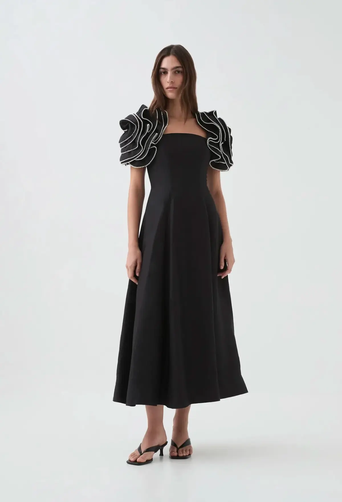 Aje Twyla Midi Dress Black Size AU 16 - Image 1
