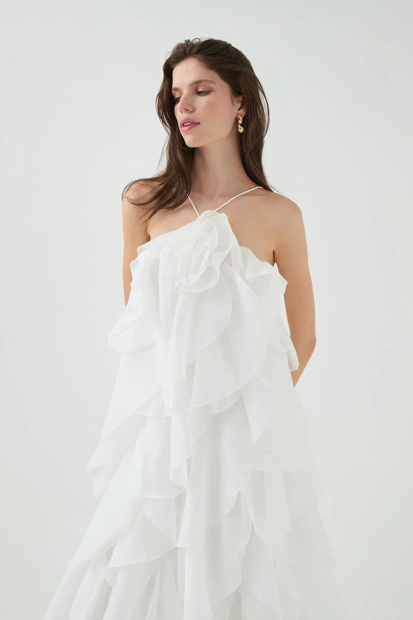 Aje Pandorea Layered Maxi Dress Ivory Size 8 - Image 2