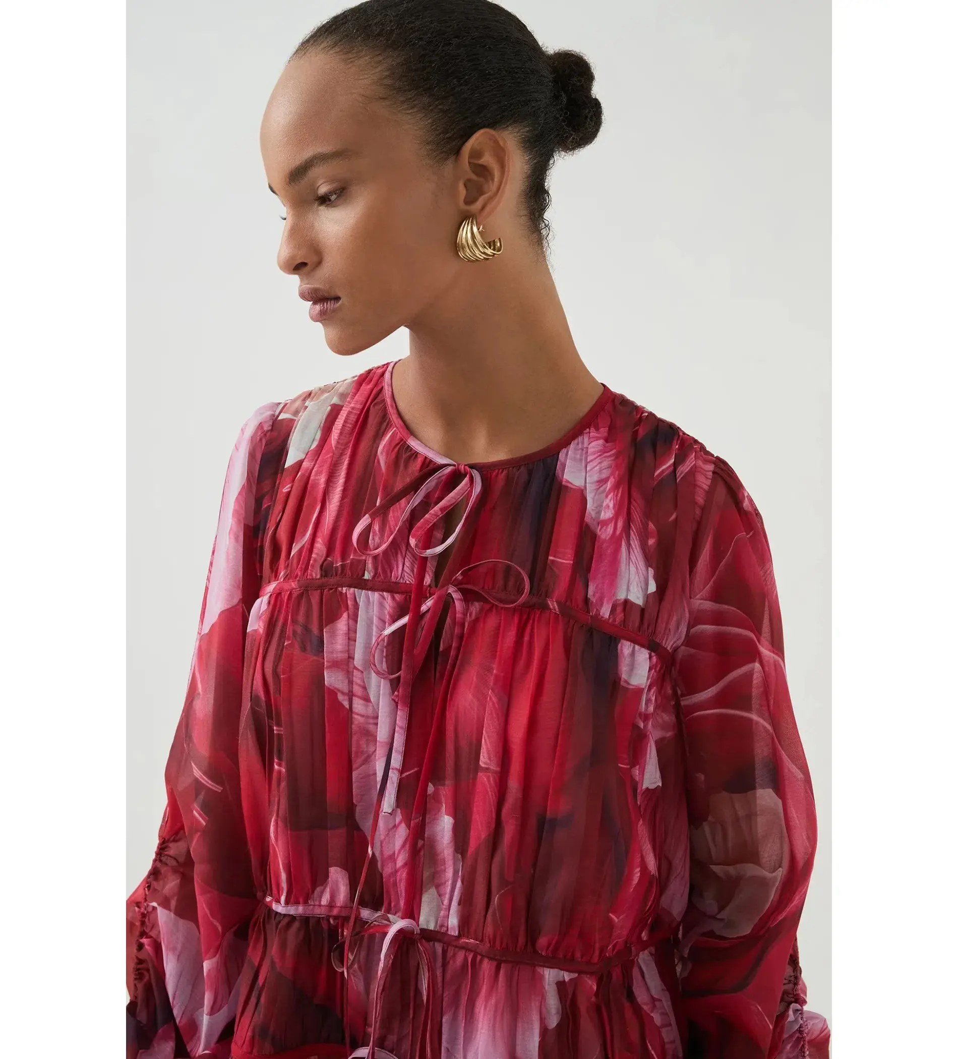 Aje Flora Mini Dress Prismatic Floral Red Size AU 16 - Image 5