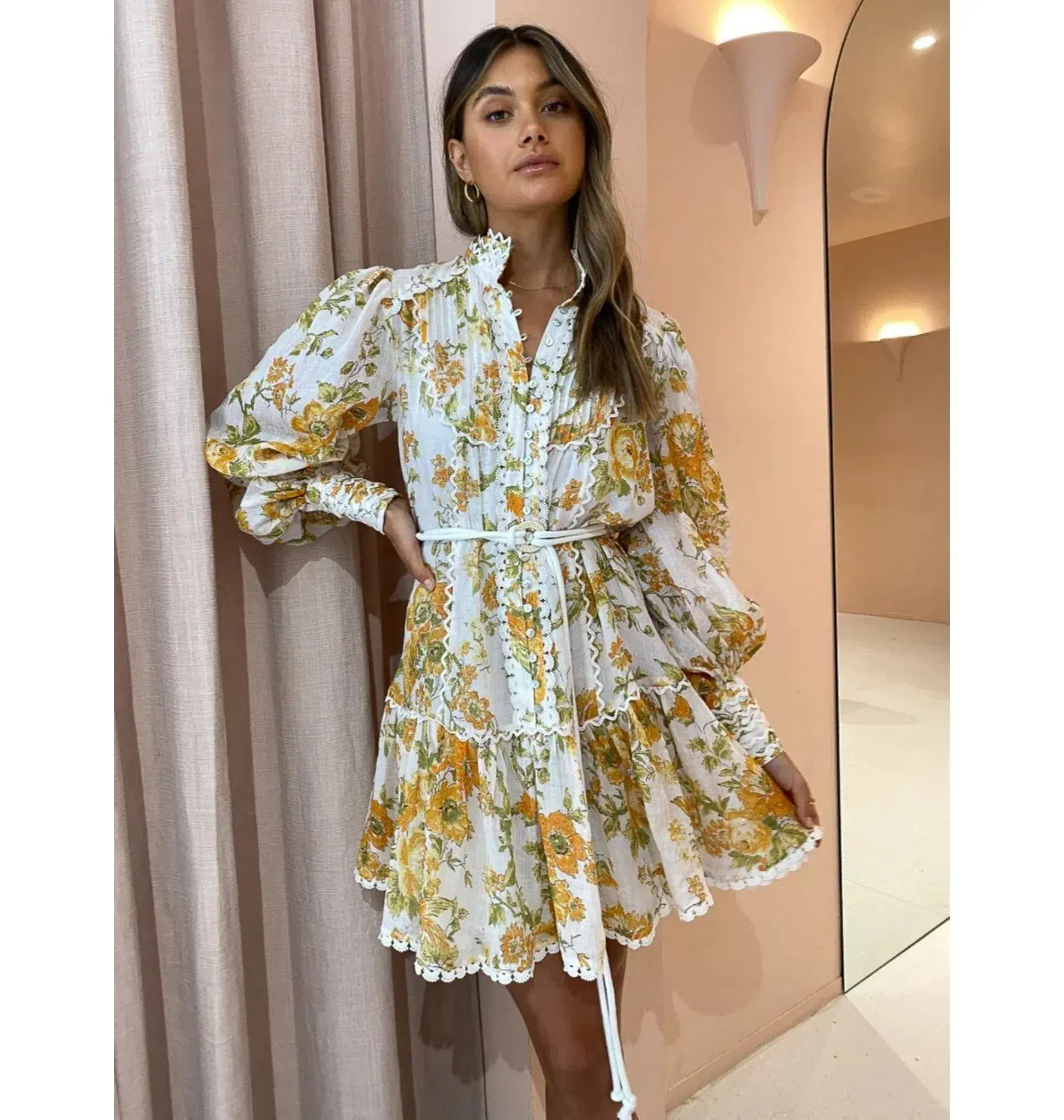 Alemais Songbird Mini Dress Print Size AU 8 - Image 2