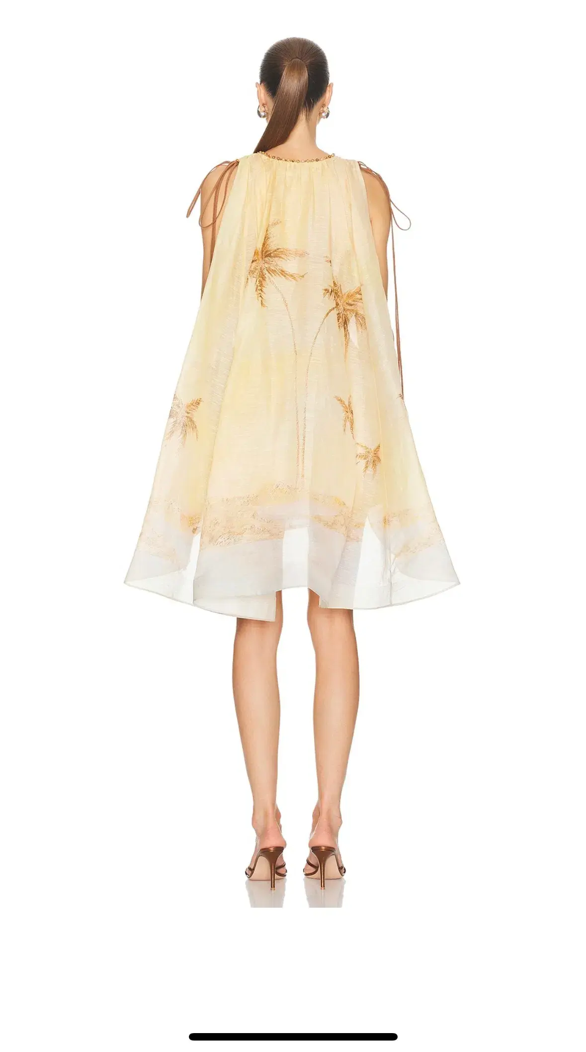 Zimmermann Balance Plunge Mini Dress Yellow Seascape Size 0p/AU 6 - Image 5