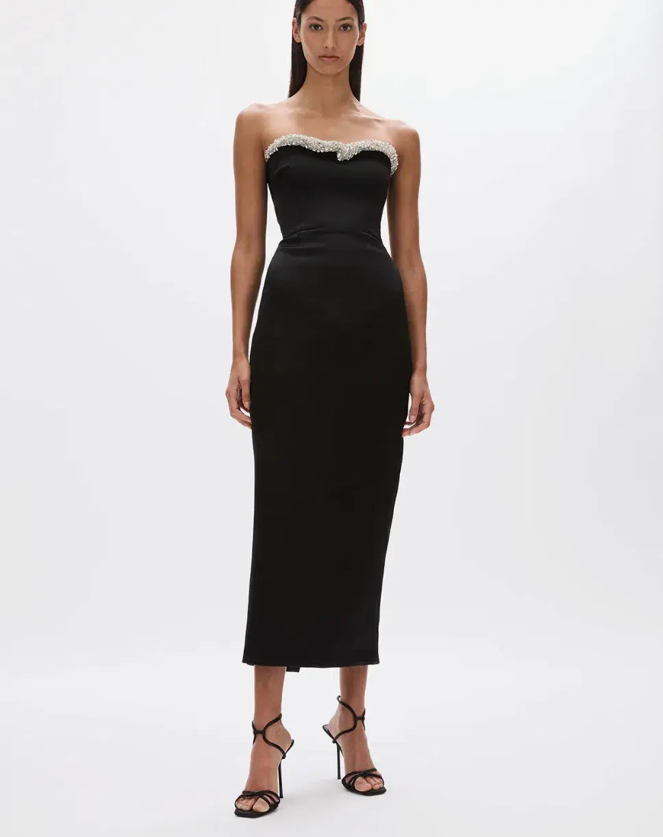 Rachel Gilbert Lorna Dress Gown Midi Black Size 0 / AU 6  for rent on The Volte - main image
