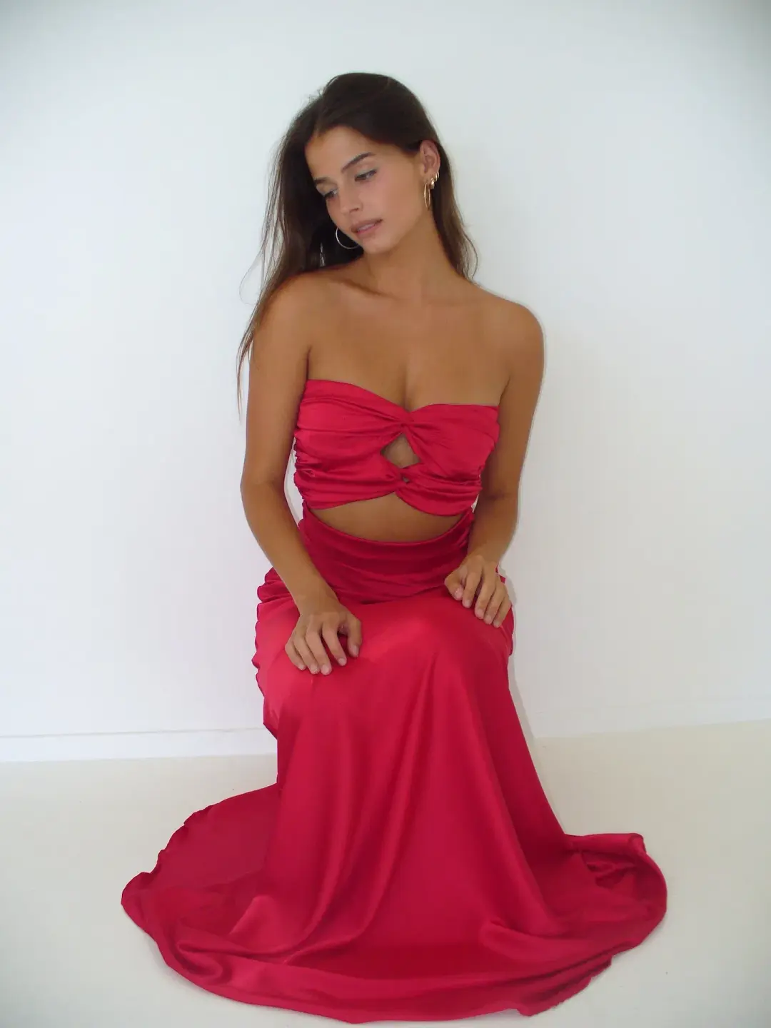 HNTR the Label Inka Gown Wine Size S / AU 8 for rent on The Volte - main image