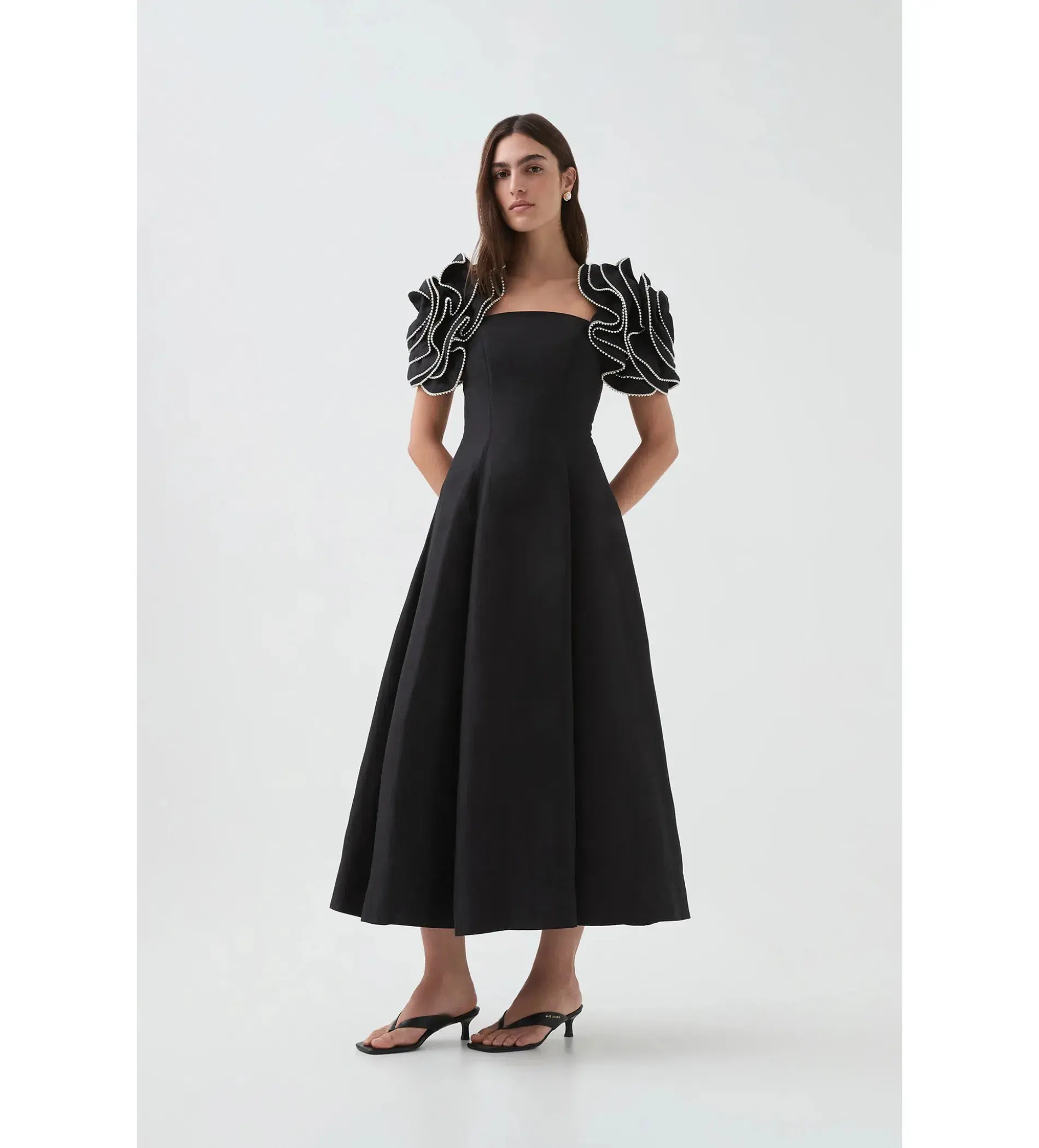 Aje Twyla Midi Dress Black Size 12 - Image 1