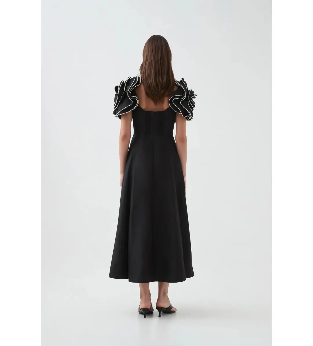 Aje Twyla Midi Dress Black Size 12 for rent on The Volte - main image