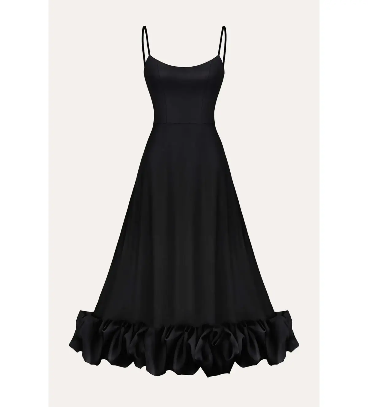 Post Meridiem Flounce Bustier Midi Dress in Deep Black Size XS / AU 6 - Image 4