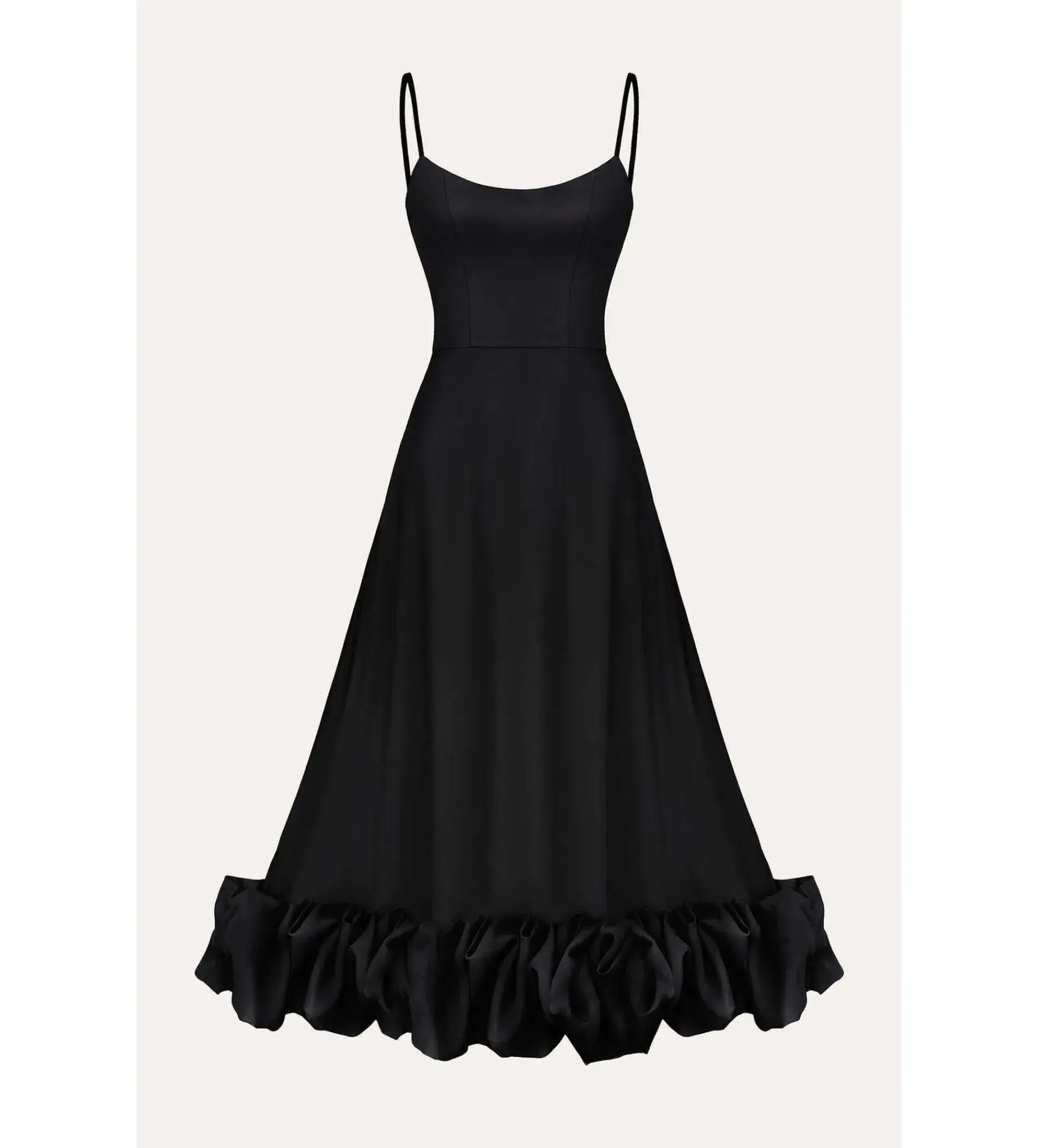 Post Meridiem Flounce Bustier Midi Dress in Deep Black Size XS / AU 6 - Image 4