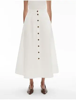 Witchery Cotton Poplin Skirt White Size 12  for rent on The Volte - main image