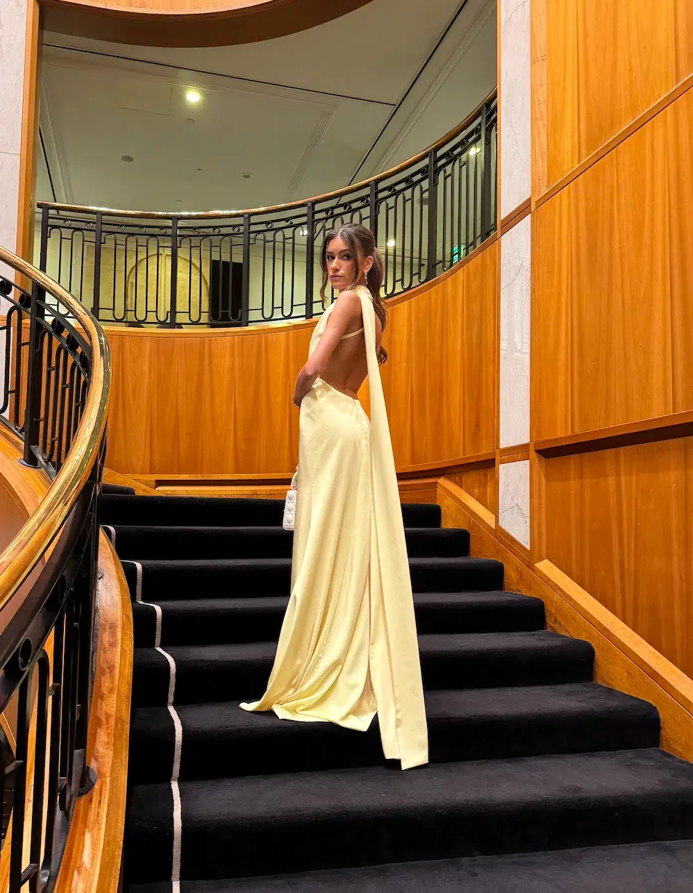 Alamour The Label Gown Custom Yellow Size 4 - Image 3