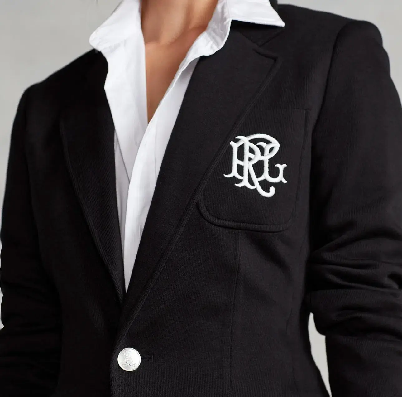 Polo Ralph Lauren Black Knit Cotton Blazer Size US 12/ AU 16 - Image 3