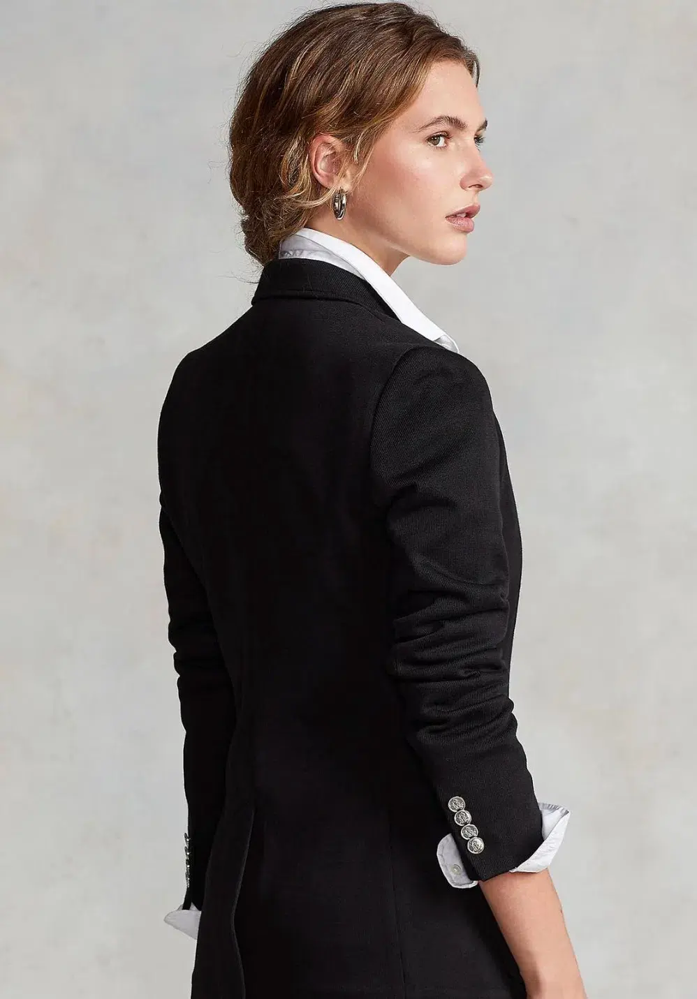 Polo Ralph Lauren Black Knit Cotton Blazer Size US 12/ AU 16 - Image 2