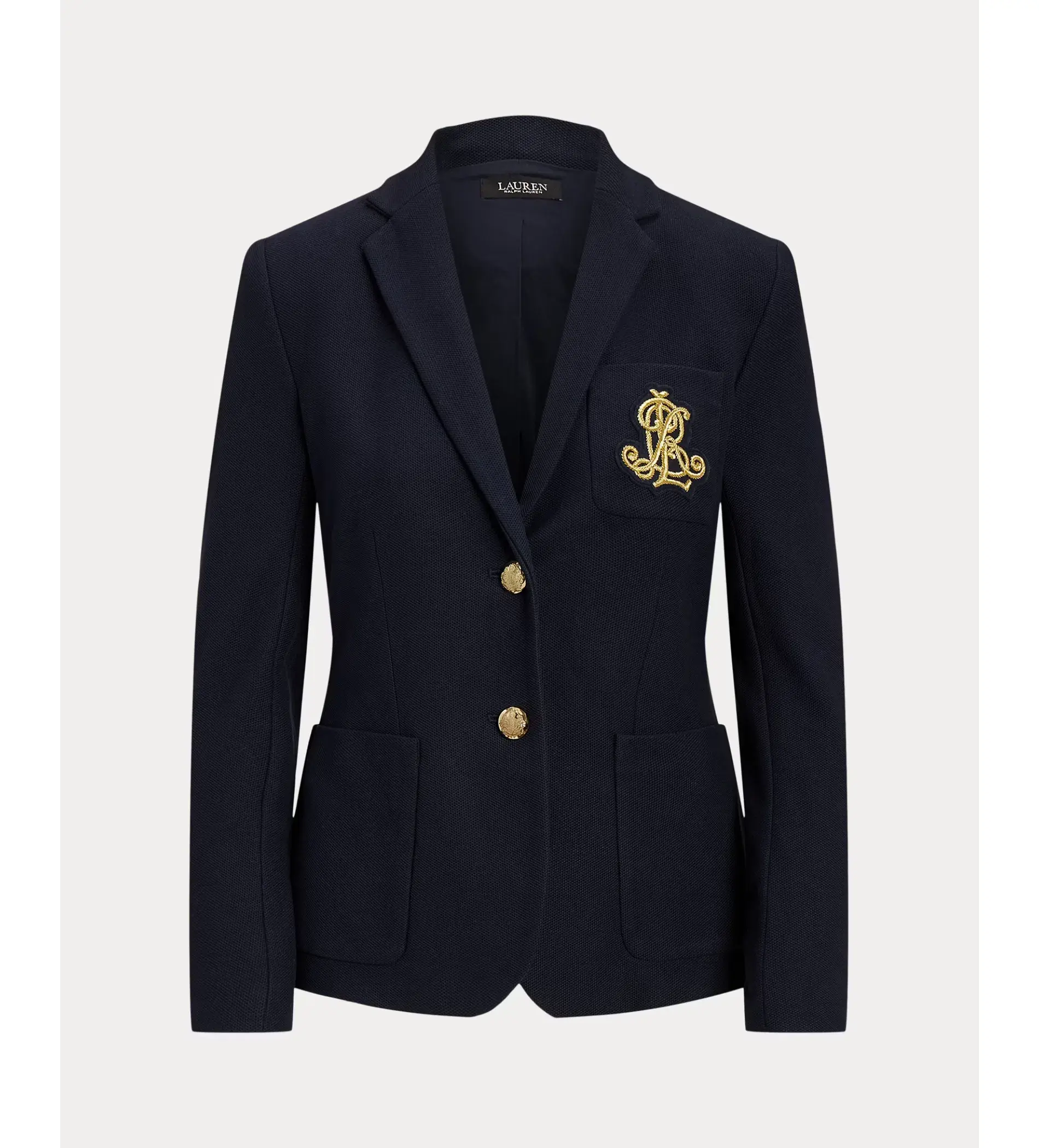 Polo Ralph Lauren Navy Knit Cotton Blazer Size US 12 / AU 16 - Image 4