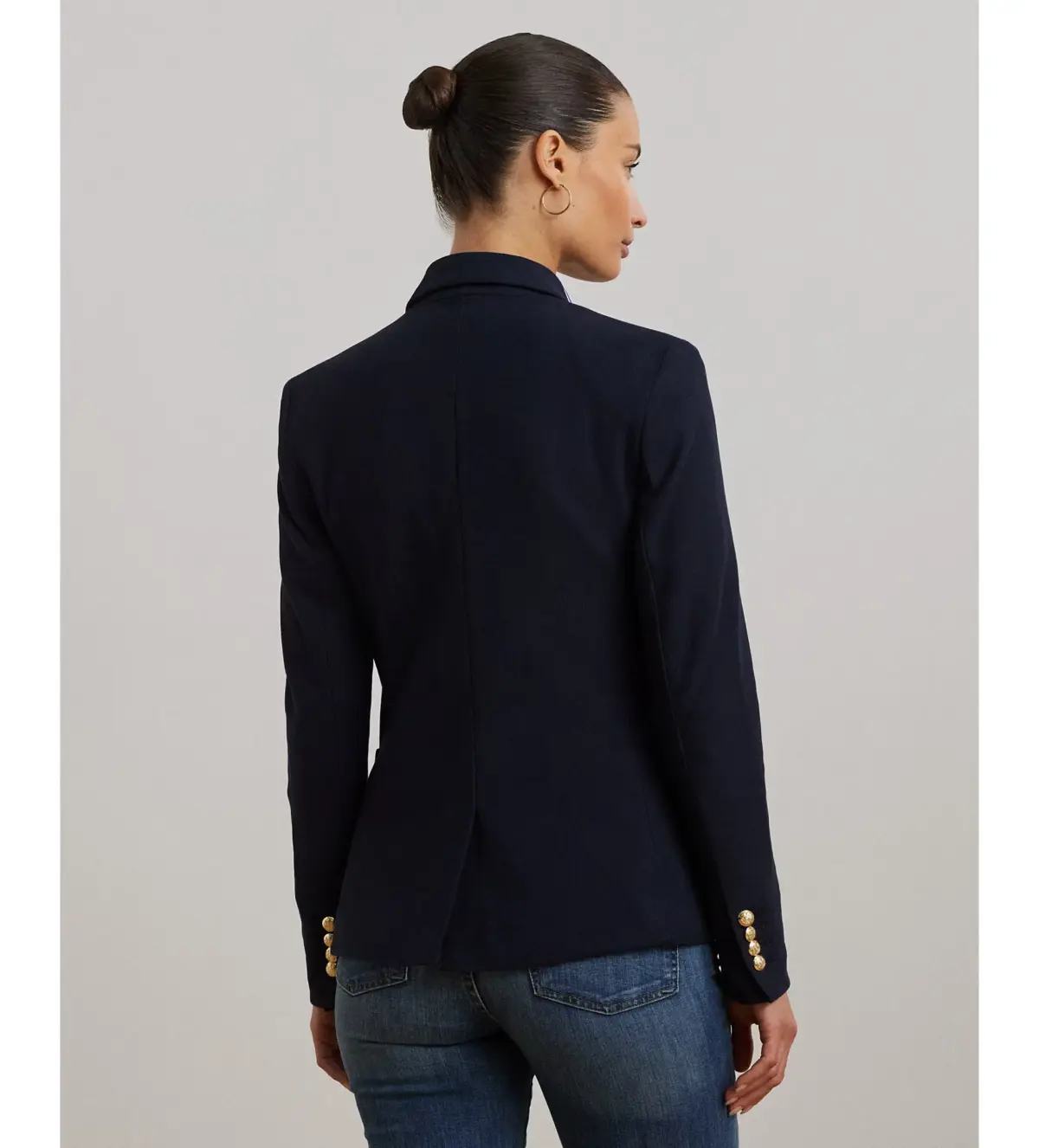 Polo Ralph Lauren Navy Knit Cotton Blazer Size US 12 / AU 16 - Image 3