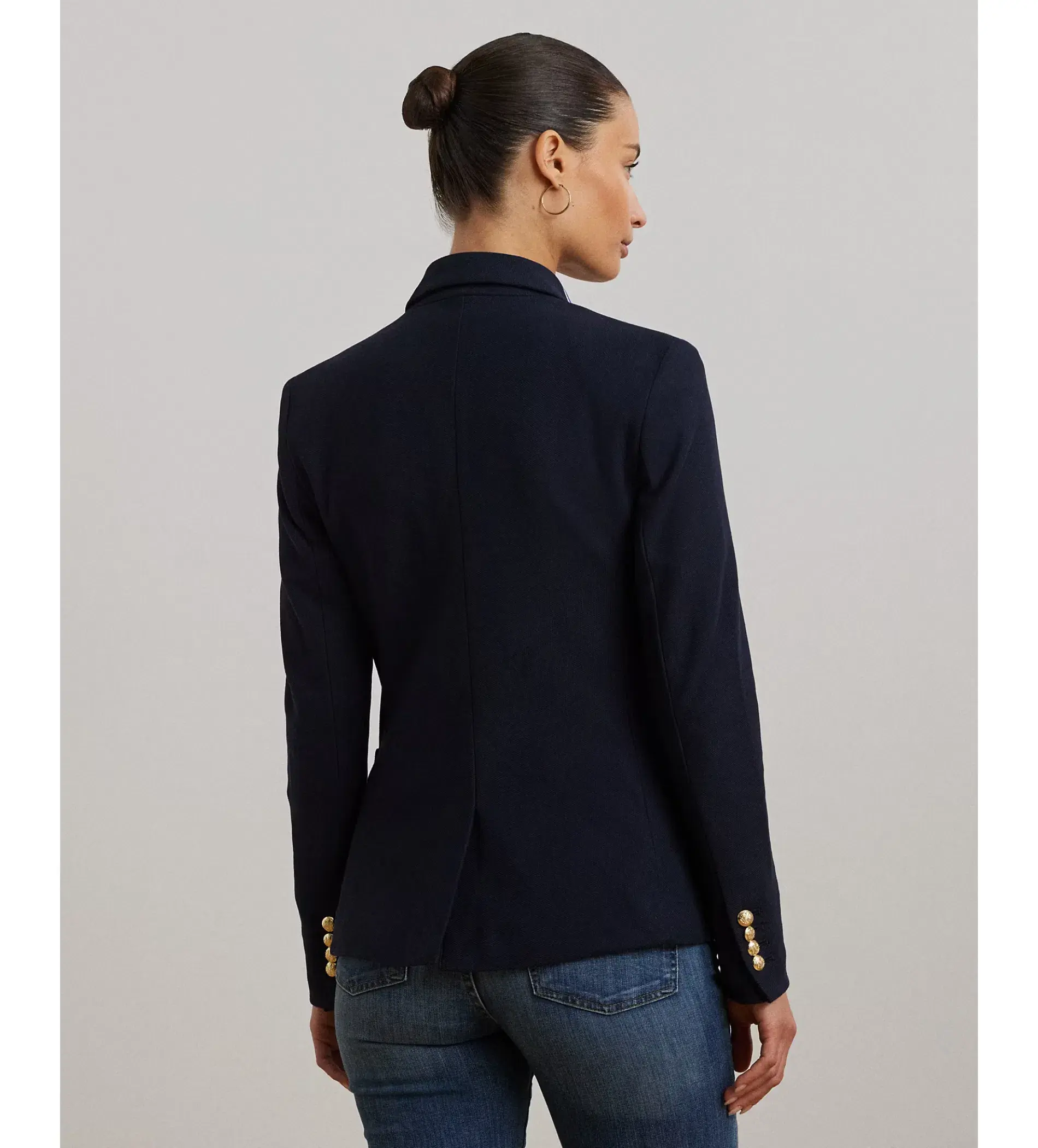 Polo Ralph Lauren Navy Knit Cotton Blazer Size US 12 / AU 16 - Image 3