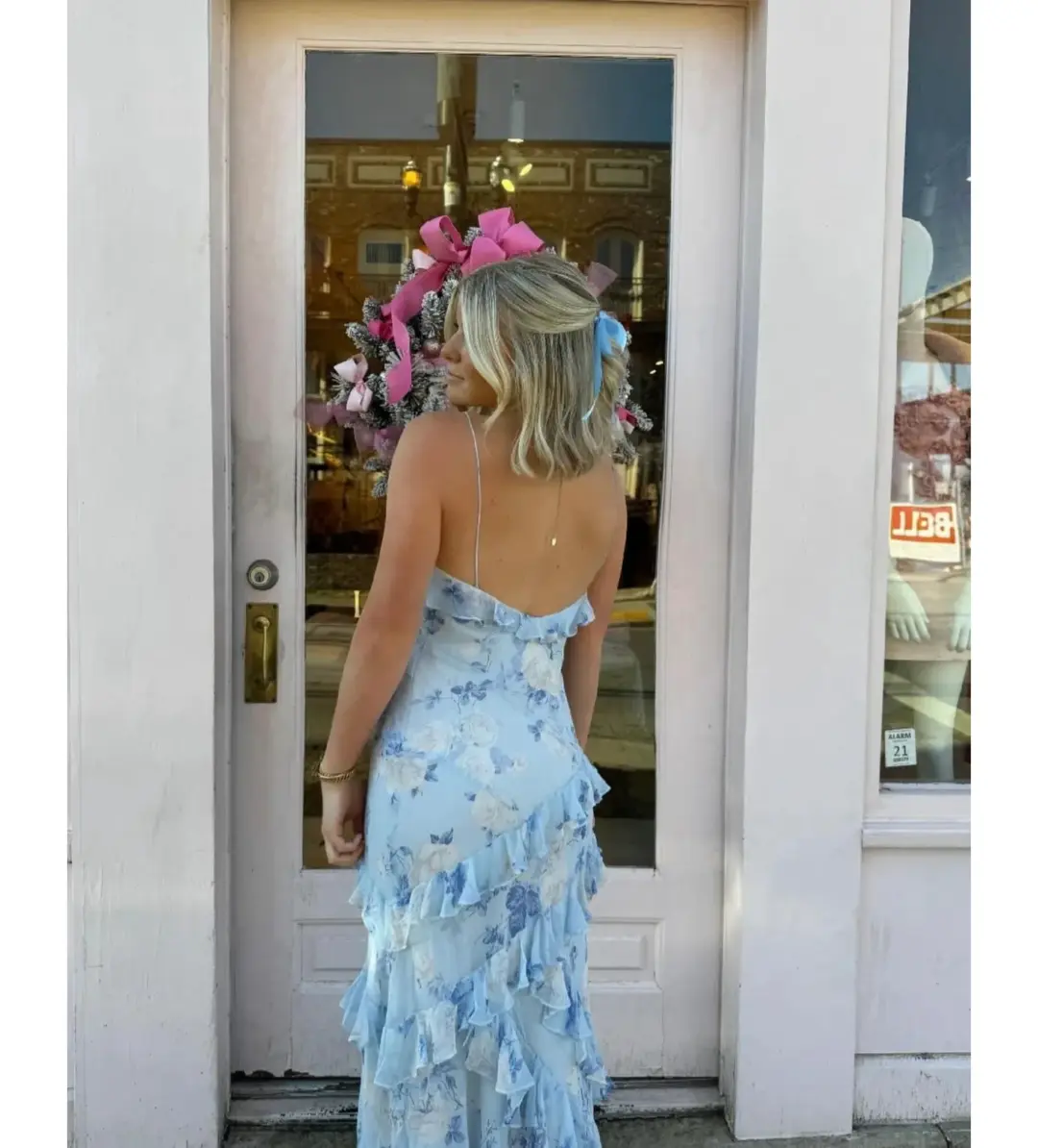 LoveShackFancy Whisper Blue Rialto Maxi in Blue Size US4/ AU 8 for rent on The Volte - main image