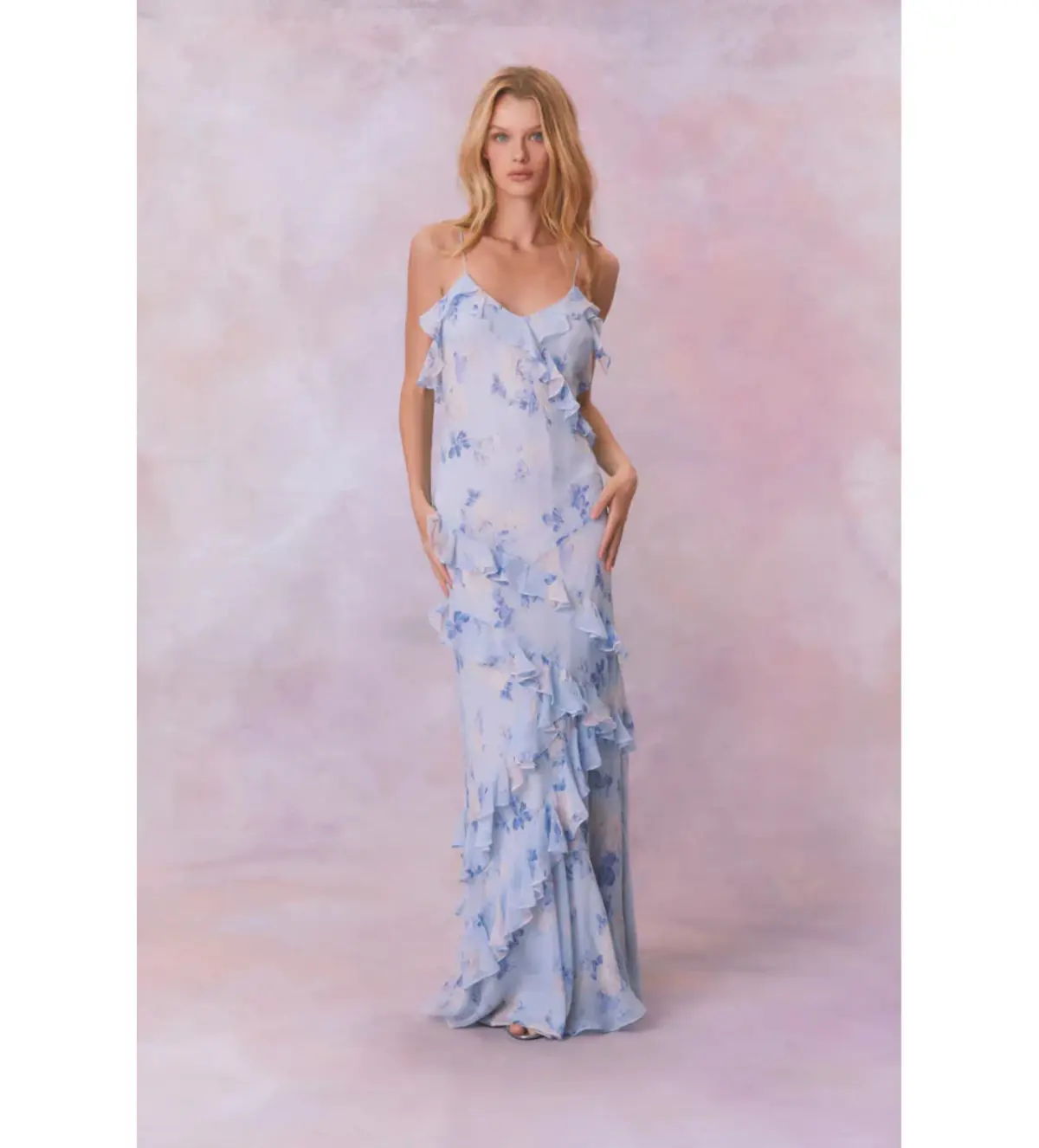 LoveShackFancy Whisper Blue Rialto Maxi in Blue Size US4/ AU 8 - Image 1