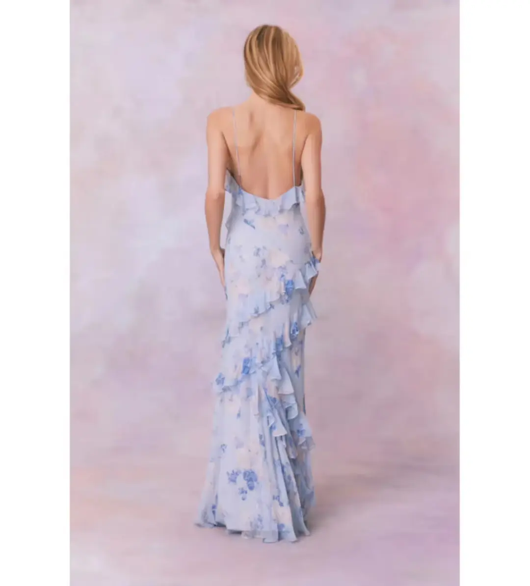 LoveShackFancy Whisper Blue Rialto Maxi in Blue Size US4/ AU 8 for rent on The Volte - main image