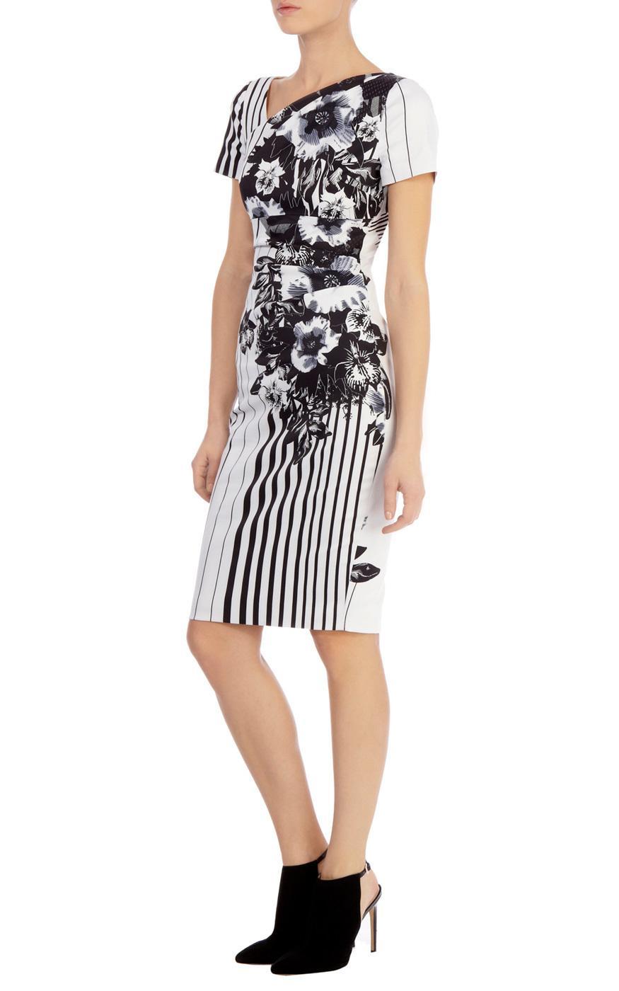 Karen Millen Short Sleeved Midi Dress Print Size 6 - Image 2