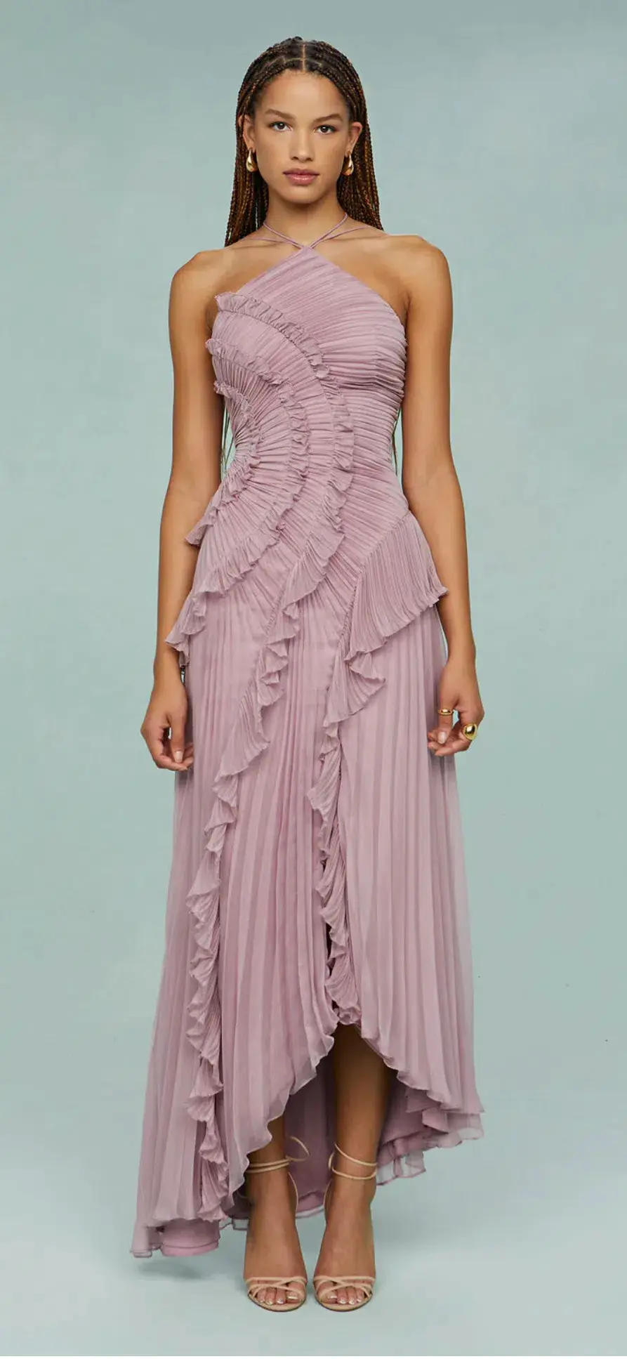 Amur Lorelie Halter Gown Water Hyacinth Size 8/2 - Image 2