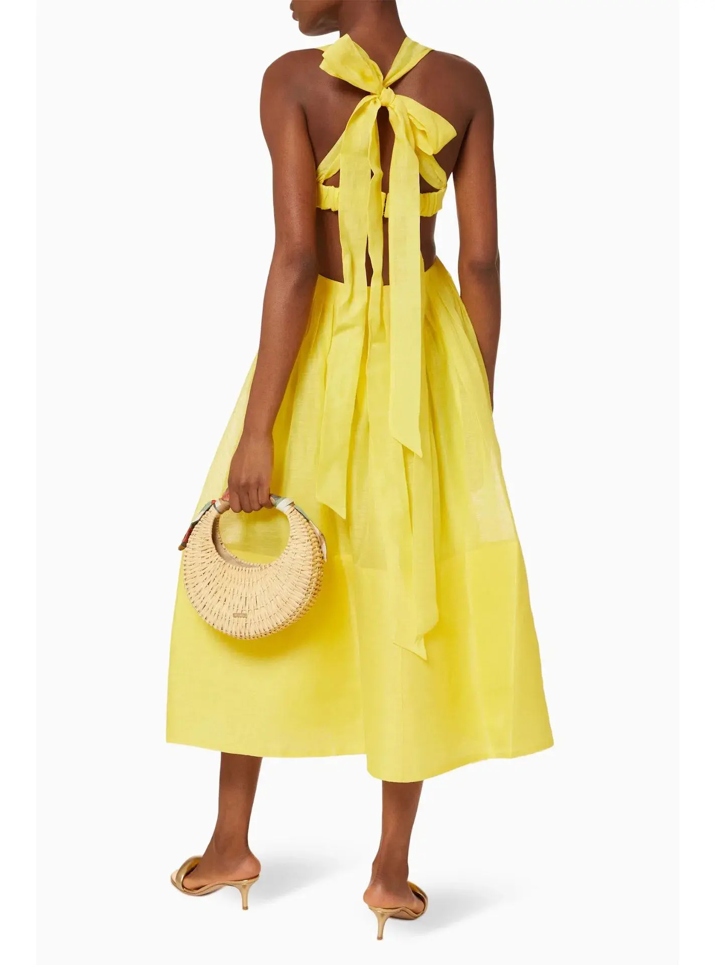 Zimmermann Botanica Bralette Midi Gown Sunshine Yellow Size 0 / AU 8 - Image 3