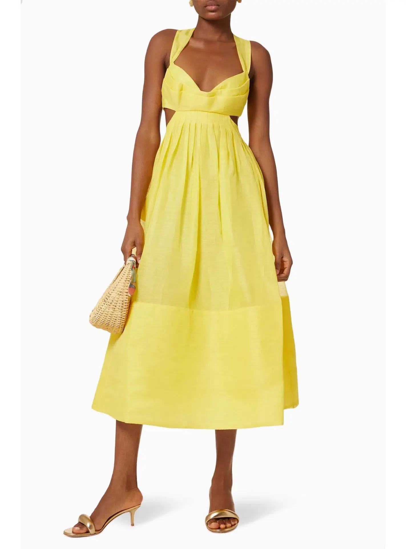 Zimmermann Botanica Bralette Midi Gown Sunshine Yellow Size 0 / AU 8 - Image 4