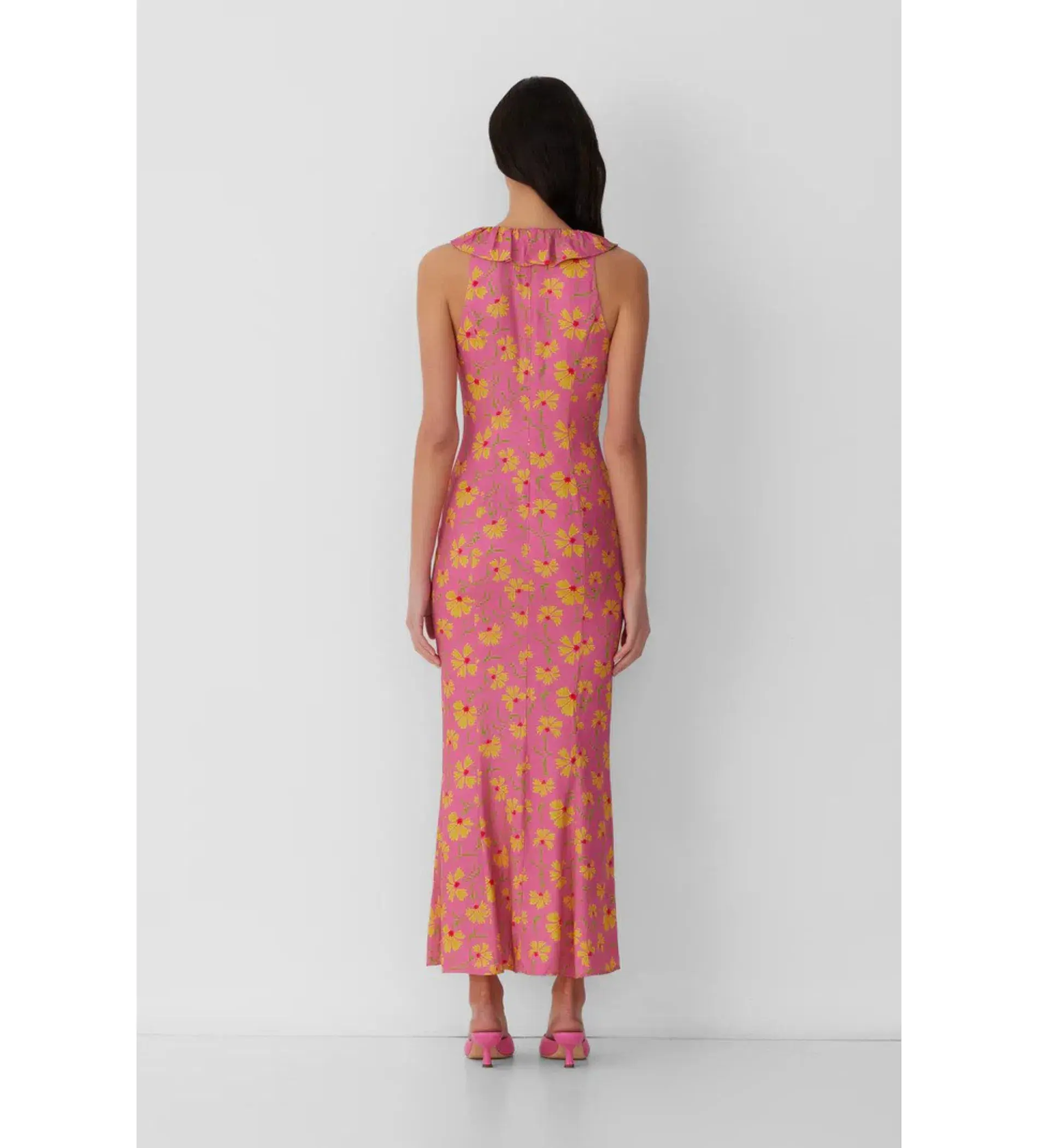 The Wolf Gang Circe Ruffle Maxi Dress Candy Floral Size AU 6 - Image 4