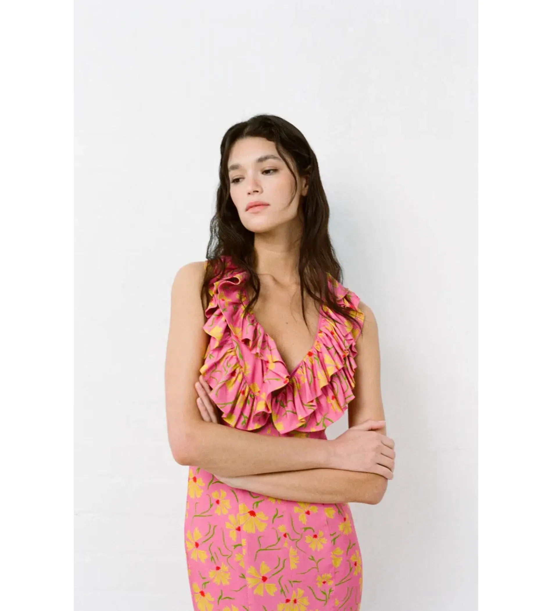 The Wolf Gang Circe Ruffle Maxi Dress Candy Floral Size AU 6 - Image 5