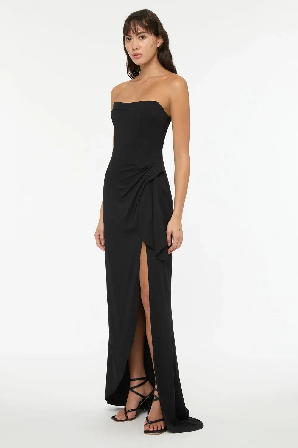 Manning Cartell Asymmetrical Games Gown Black Size 6 for rent on The Volte - main image