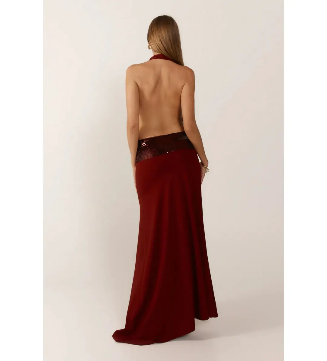 Ance Gria Adele gown in wine  maxi dress size AU 8 for rent on The Volte - main image