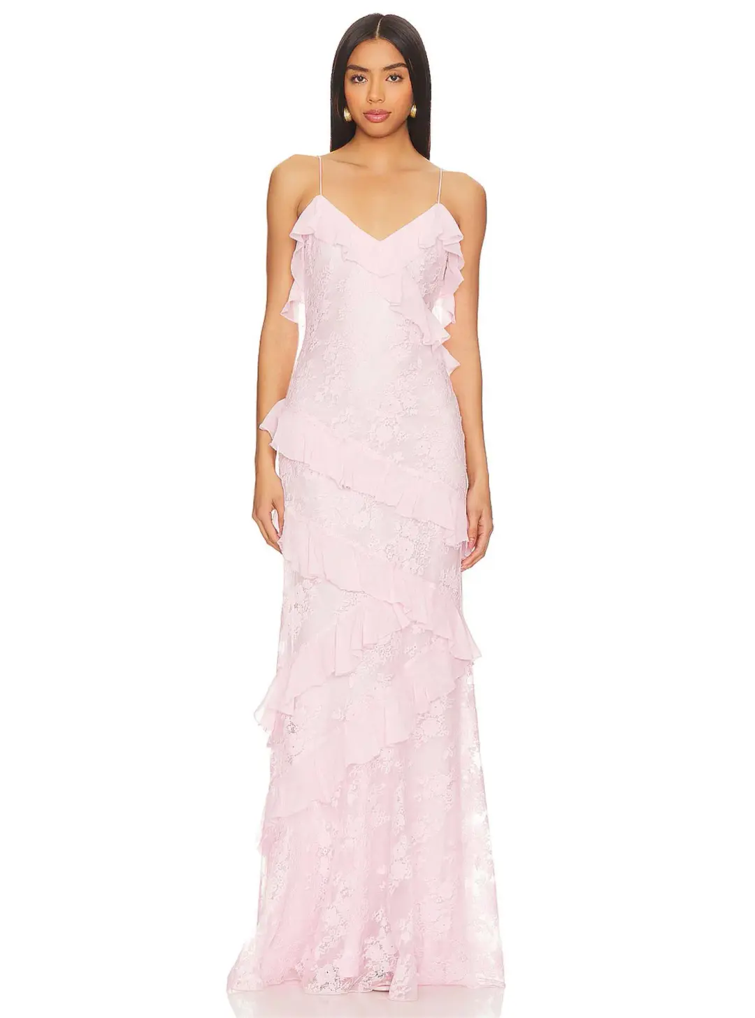 LoveShackFancy Rialto Maxi Dress Rose Latte Pink Size 6 for rent on The Volte - main image