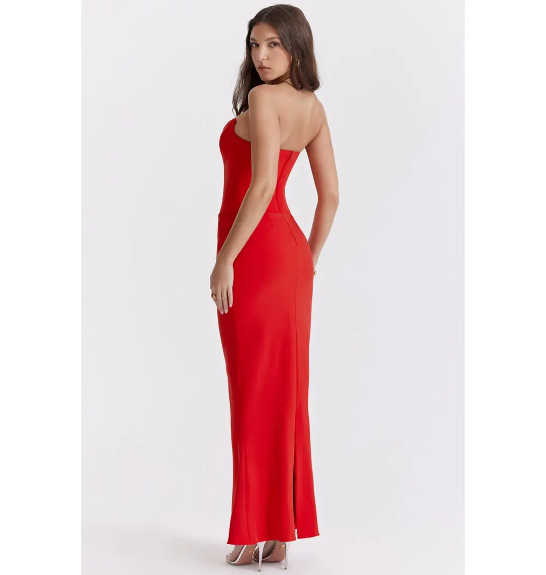 House of CB Tamara Strapless Maxi Dress Cherry Red Size M / AU 10 for rent on The Volte - main image