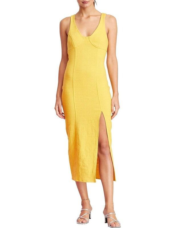 Bec & Bridge Cle'mence Midi Dress Yellow Size 6 - Image 1