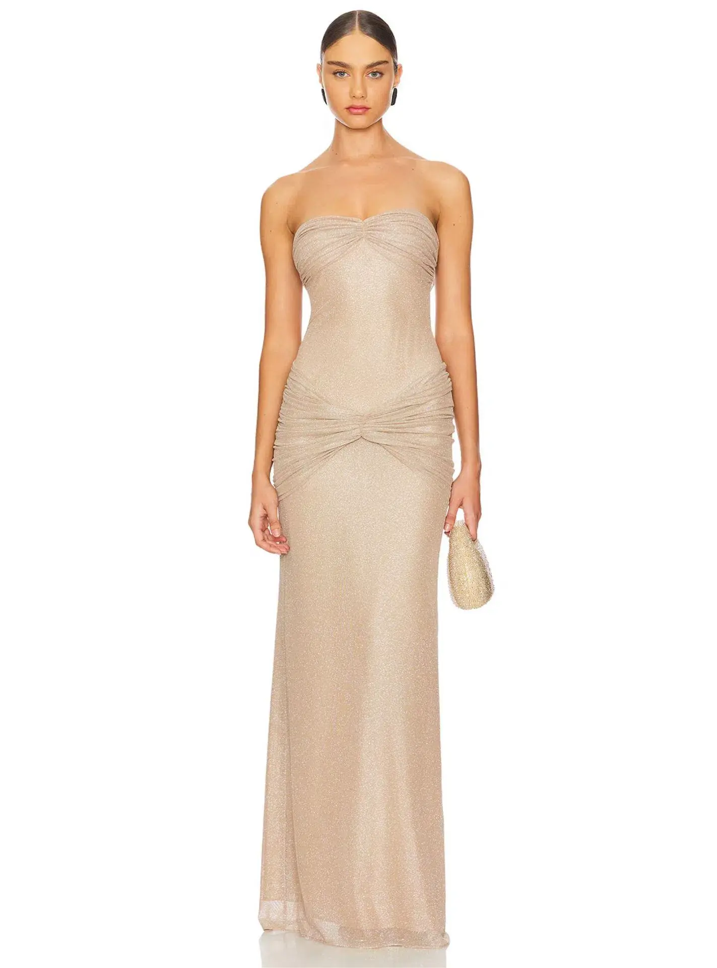Mirror Palais Starlite Glitter Mesh Dress Diamond Sand Size XS / AU 6 - Image 1