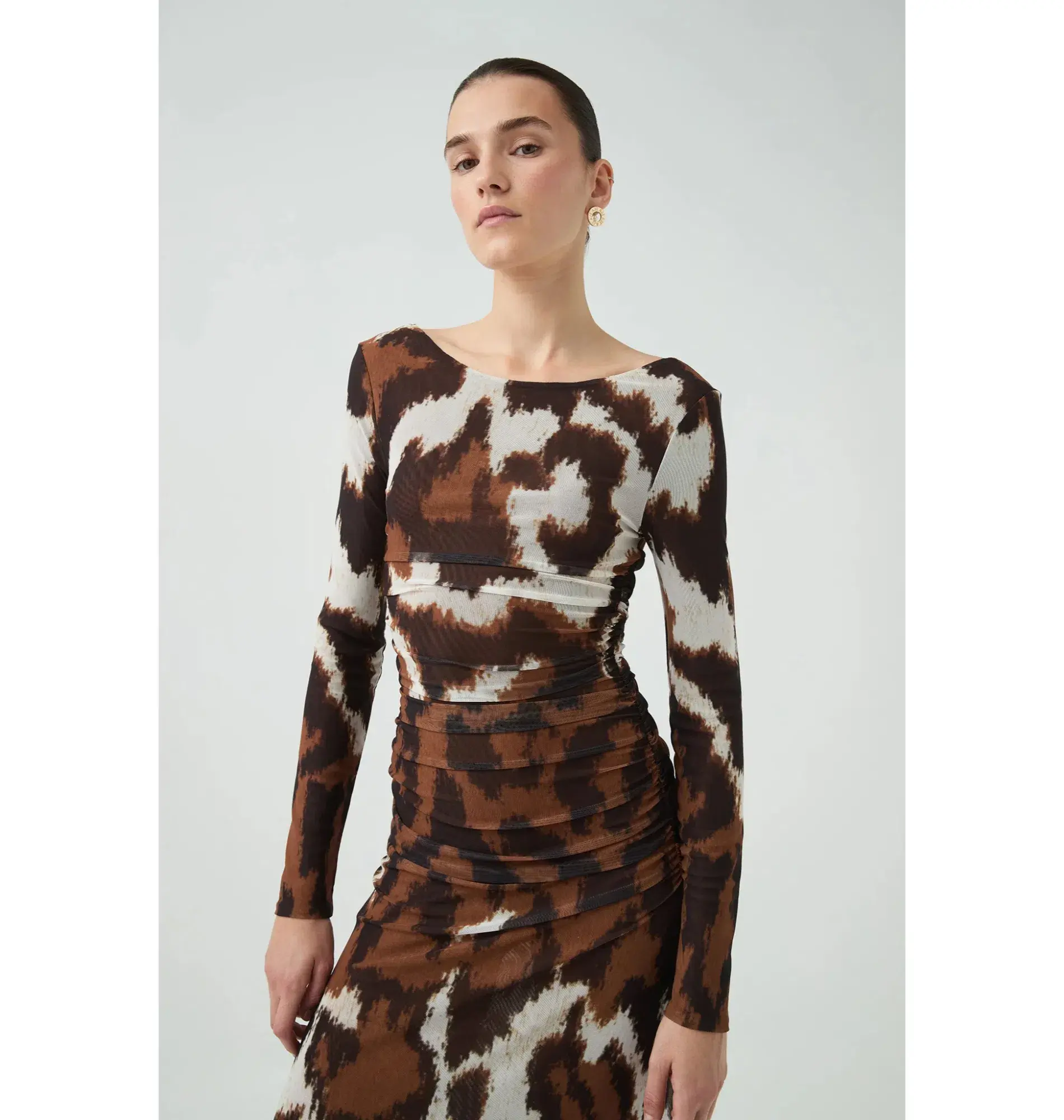 Aje Sym Long Sleeve Dress Wild Abstract Size M / AU 10 - Image 3