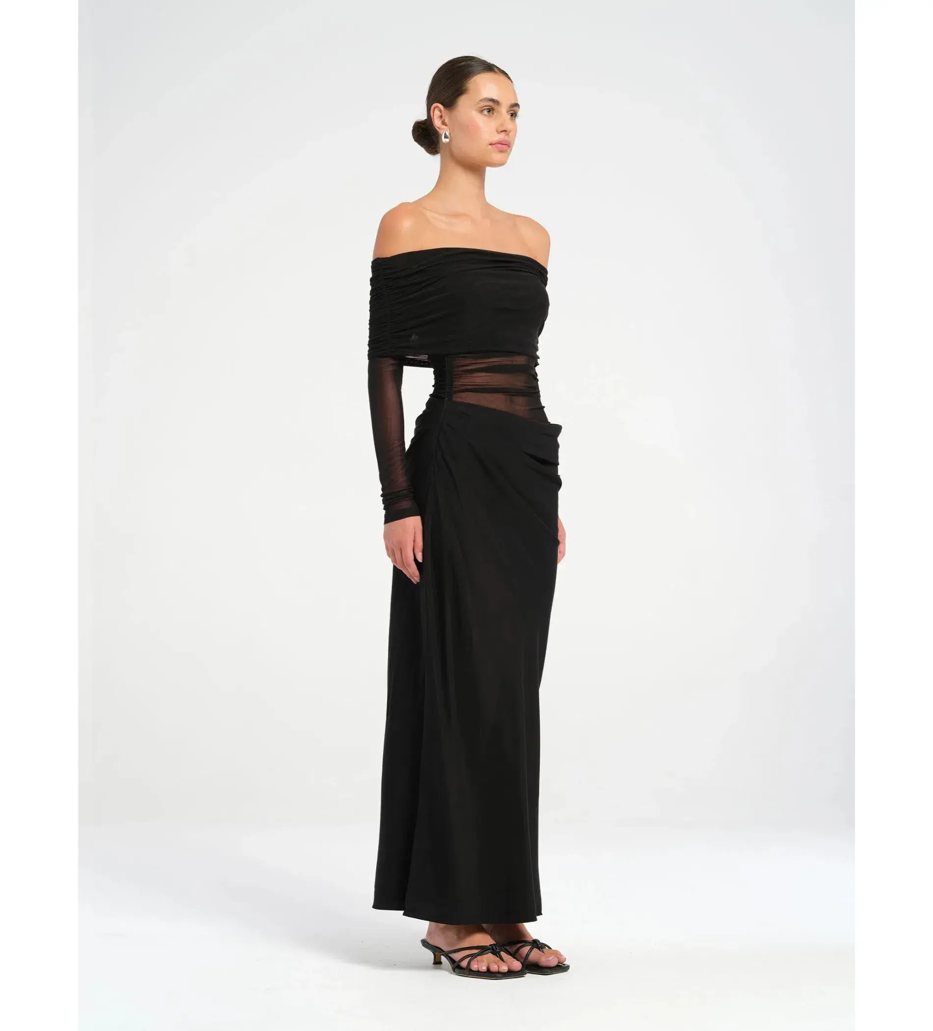Benni Yasmin Off Shoulder Maxi Dress Black Size 6 - Image 2
