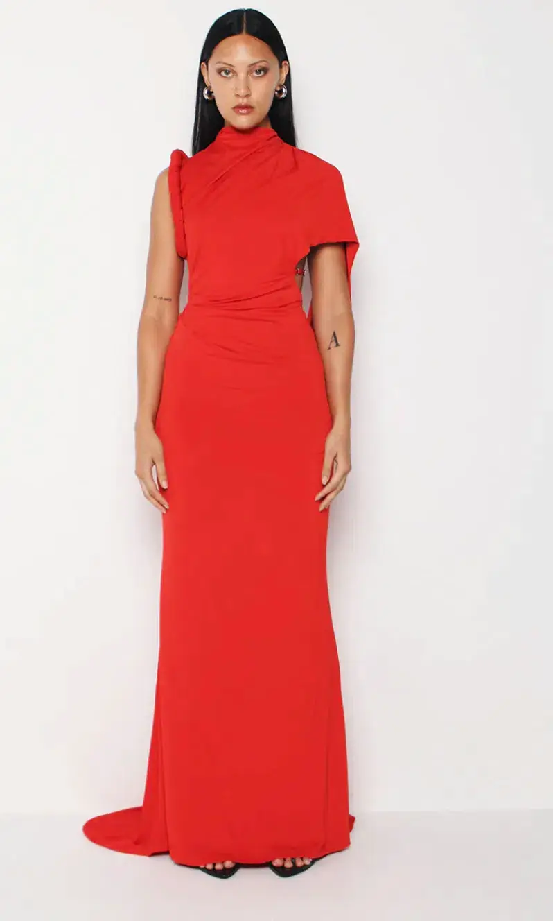 Kourh NEON MAXI DRESS | RED - Size small - Image 1
