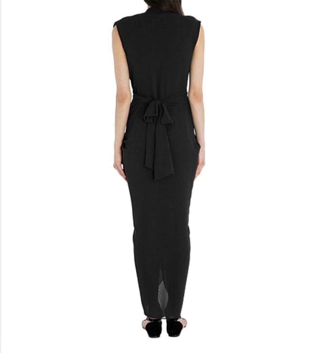 Carla Zampatti Waterfall Dress Black Size 12 - Image 2