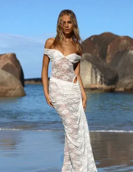 Natalie Rolt Aubrey Dress White Size 8  - Image 5